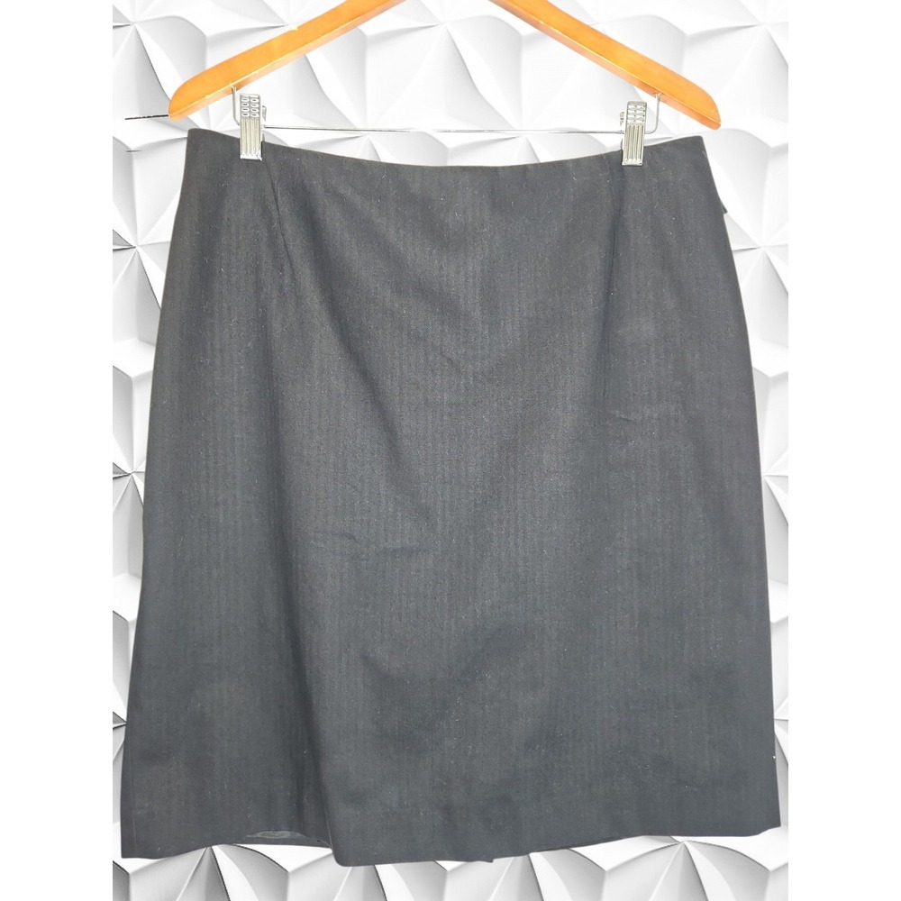 Prada Milano Black Cotton Pencil Skirt Side Zip Back Split Size IT 48